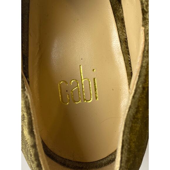 Cabi Women's Green Interlock Crushed Velvet Block Heel Size 8 - Picture 4 of 9